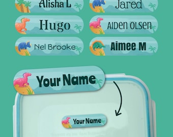 Personalised Dinosaur Name Labels – Waterproof Kids Stick On Stickers
