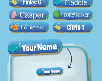 Personalised Under The Sea Name Labels – Waterproof Kids Stickers