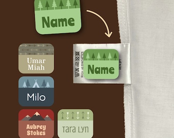 Personalised Stick On Clothing Labels | Waterproof Name Stickers for Kids (22mm x 18mm)
