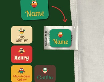 Owl Stick On Clothing Name Labels | Kids School Uniform Name Tags