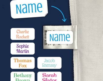 Personalised Stick On Name Labels for Clothes, Clothing Sticker tags