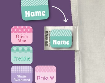 Personalised Stick On Clothing Labels | Waterproof Name Stickers for School Essentials