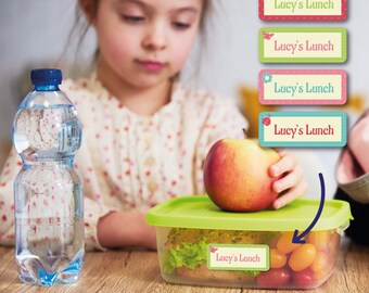 Personalised Waterproof Name Stickers | Kids School Labels, Lunch Boxes