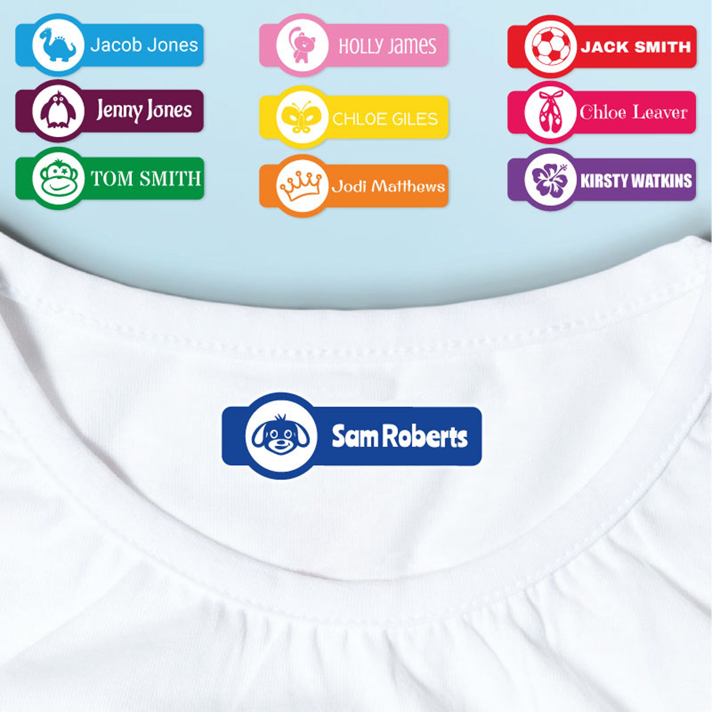 Personalised Shaped Iron On Name Labels Clothing tags for Etsy