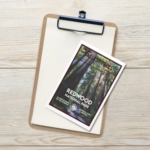 Redwood National Park Post Card - WPA Style