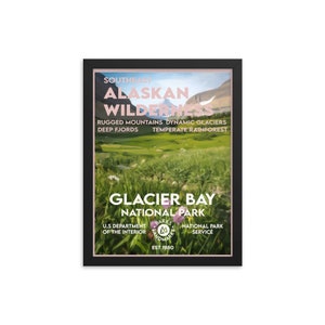 Glacier Bay National Park Poster (Framed) - WPA Style