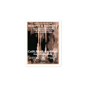 Carlsbad Caverns National Park Sticker - WPA Style