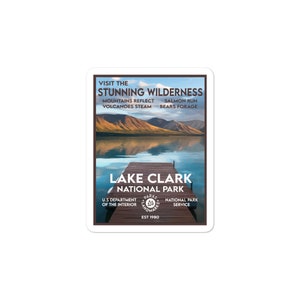 Autocollant du parc national du lac Clark - Style WPA