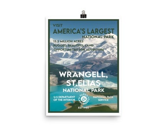 Wrangell's St.Elias National Park Poster - WPA-stijl