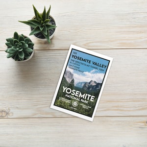 Carte postale du parc national de Yosemite - Style WPA