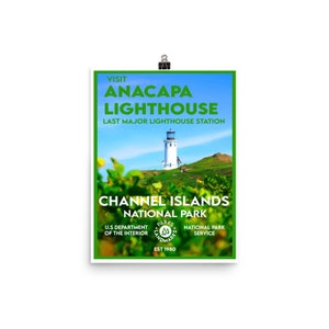 Channel Islands National Park Poster - Light House - WPA Style