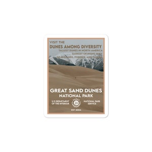 Great Sand Dunes National Park Sticker - WPA Style