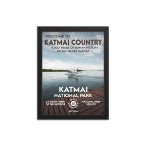 Katmai National Park Poster (Framed) - WPA Style