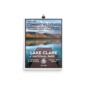 Affiche du parc national du lac Clark - Style WPA