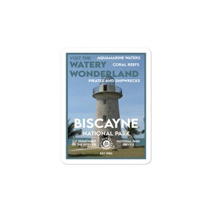 Autocollant d’affiche du parc national de Biscayne - Style WPA