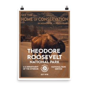 Theodore Roosevelt National Park Poster - WPA Style