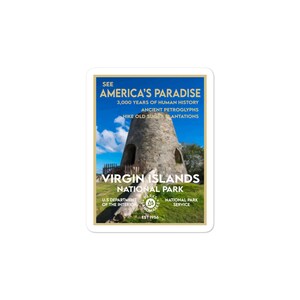 Virgin Islands National Park Sticker - WPA Style