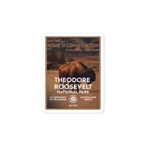 Theodore Roosevelt National Park Sticker - WPA Style