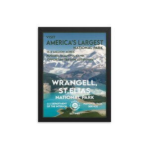 Wrangell‚ St.Elias National Park Poster (Framed) - WPA Style