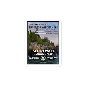 Isle Royale National Park Sticker - WPA Style