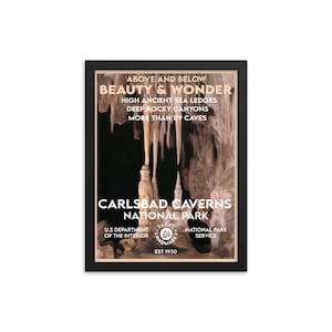 Carlsbad Caverns National Park Poster (Framed) - WPA Style