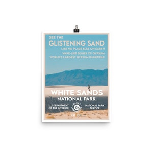 White Sands National Park Poster - WPA Style