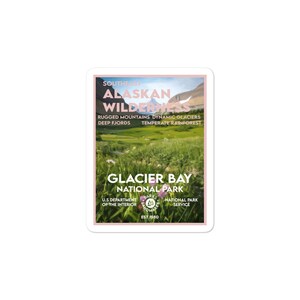 Glacier Bay National Park Sticker - WPA Style