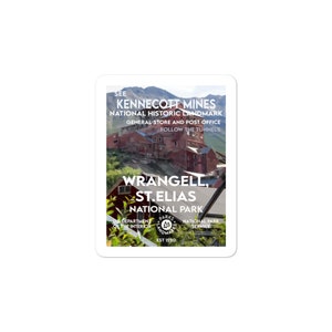 Wrangell‚ St.Elias National Park Sticker - Copper Mine - WPA Style