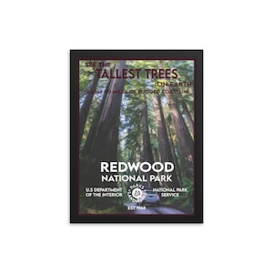 Redwood National Park Poster (Framed) - WPA Style