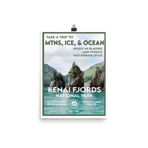 Kenai Fjords National Park Poster - WPA Style