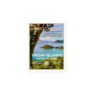 Virgin Islands National Park Sticker - Paradise - WPA Style