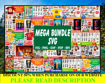 Bere Brand Mega Bundle Svg, Logo della birra Svg, Coca cola Svg