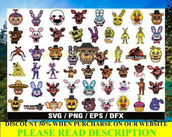 320 bundle FNAF Svg, FNAF Svg, Cinque notti al set di Freddy, Freddy's Svg