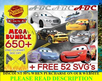 Oltre 650 Mega Bundle CARS Png, Cars Png, Cars Compleanno Png, Cars Party Png