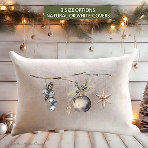 Christmas Trees Minimalist Throw Pillow Winter Pillow Beige Black and White Neutral Simple Farmhouse Christmas Decor Etsy