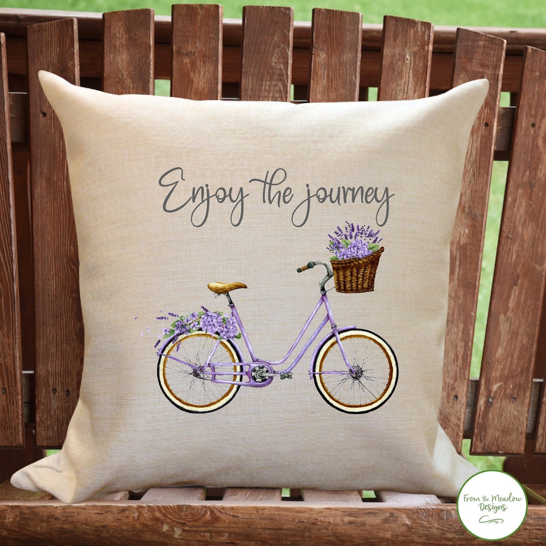 Purple Bike/vintage Bicycle Pillow Cover/bicycle Lover Gift/lavender
