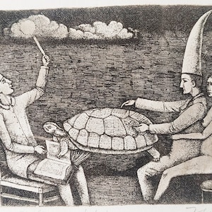 Radierung in limitierter Auflage, Radierung in limitierter Auflage, detaillierte Radierung in limitierter Auflage