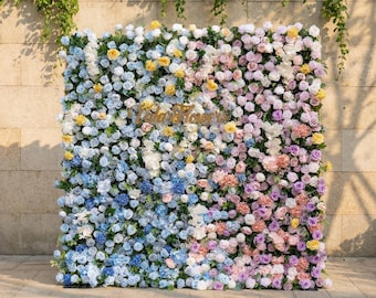 Valar Flowers Rainbow Gradient Bloom Mix Rose Flower Wall Backdrop