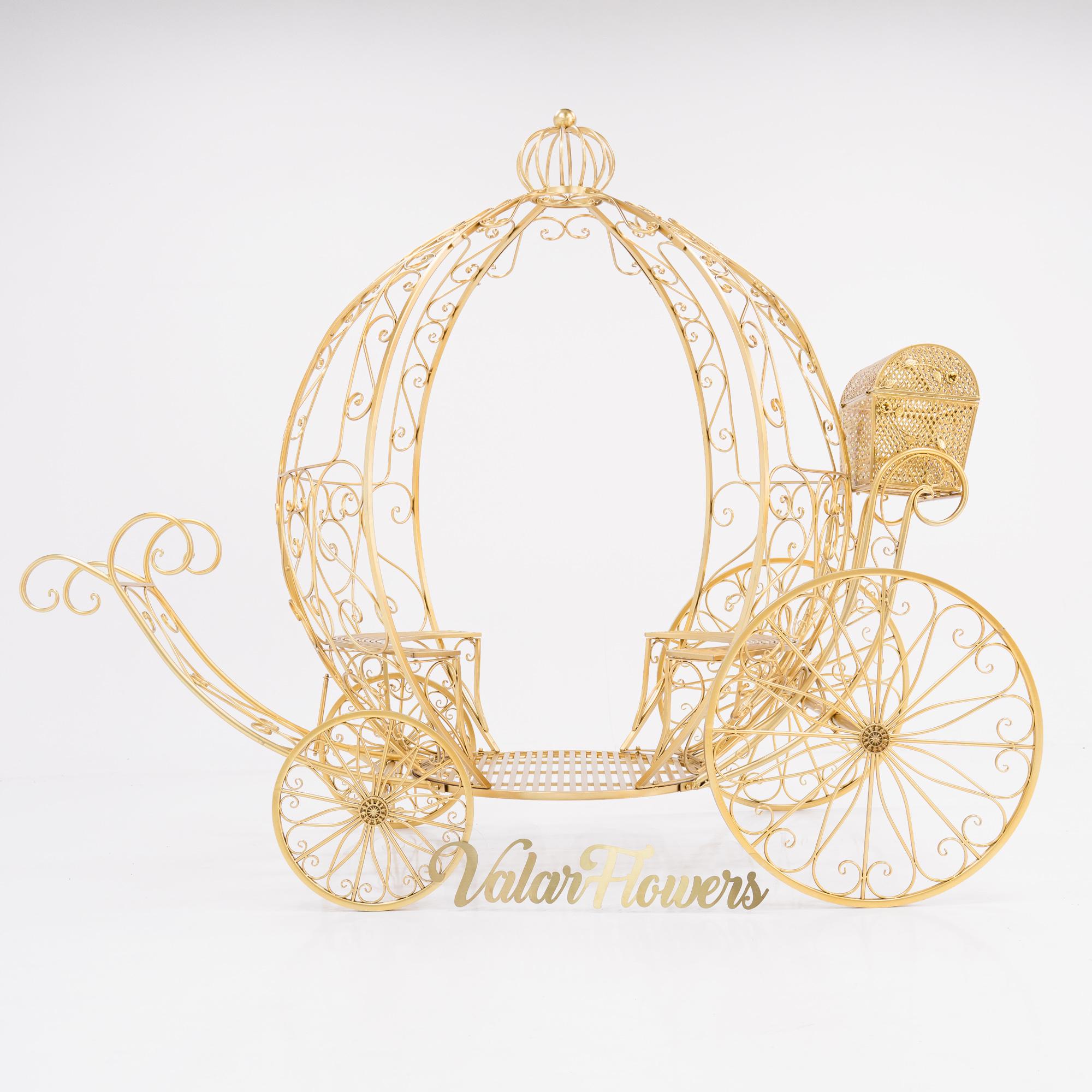 Life-size Luxury Cinderella Style Metal Pumpkin Carriage – Event