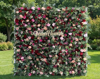 Magenta & Pink Rose Flower Wall – Roll Up Event Backdrop