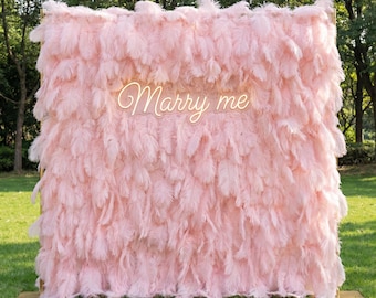 Blush Pink Artificial Feather Backdrop: Luxe Event Display