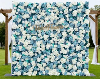 Baby Blue & White Rose Floral Backdrop: Wedding, Shower, Photography