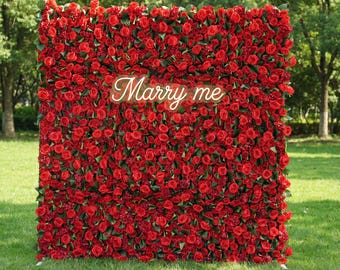 Red Rose Flower Wall Backdrop – Wedding, Anniversary, Event Photo Booth