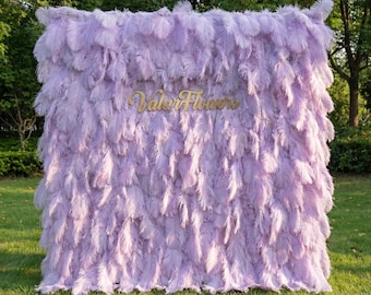 Lavender Artificial Feather Backdrop: Luxe Event Photo Booth Display
