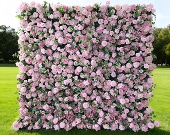 Blush Pink Flower Wall: Lush Greenery Wedding Backdrop