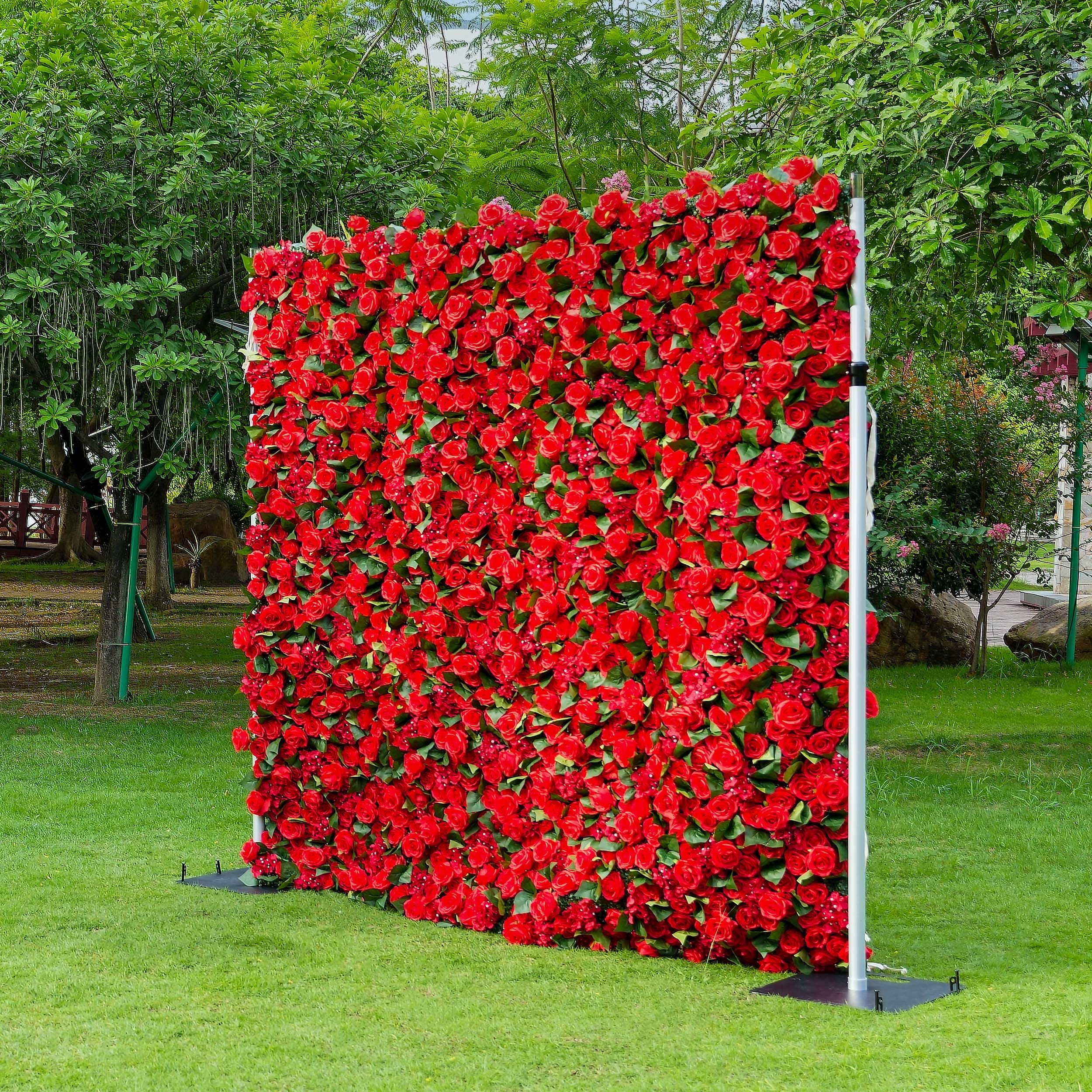Large Roses Backdrop Red Rose Flower Wall Backdrop – Wedding, Anniversary, Event Photo Booth ...