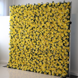 Vivid Yellow Euryops Pectinatus Flower Wall: A Splash of Sunshine for Every Occasion - Brighten Your Venue in Style for Homes & Events