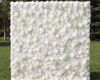 White Silk Flower Wall Backdrop, Wedding Photography Decor