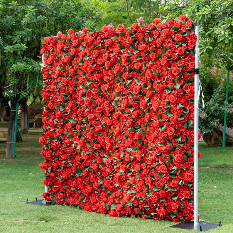 Large Roses Backdrop Red Rose Flower Wall Backdrop – Wedding, Anniversary, Event Photo Booth ...