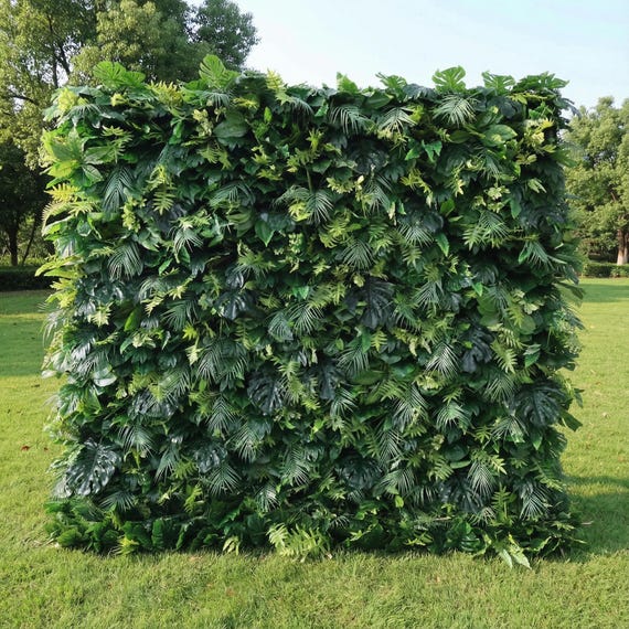 3D Tropical Leaf Wall – Green Grass Event Backdrop